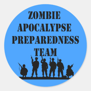 Pegatina Redonda Equipo de preparación para apocalipsis zombie