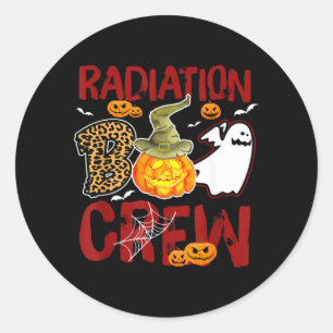 Pegatina Redonda Equipo de radiación Boo Halloween Radiación Thvibe
