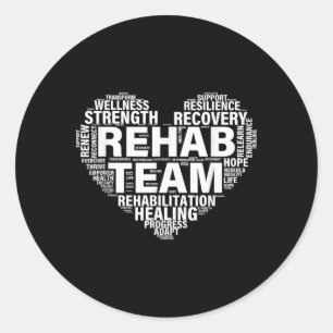 Pegatina Redonda Equipo de Rehabilitación Terapia Física Awarene