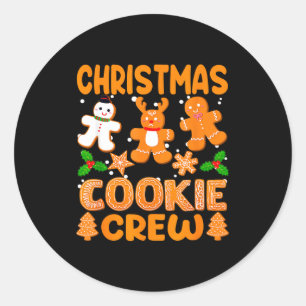 Pegatina Redonda Equipo de repostería de galletas de Navidad Nuevos
