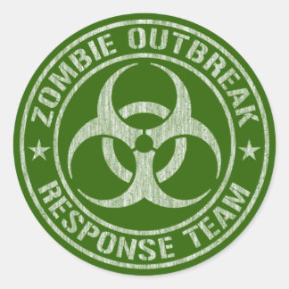 Pegatina Redonda Equipo de respuesta al brote de Zombie