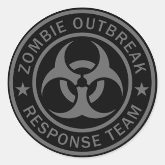 Pegatina Redonda Equipo de respuesta al brote de Zombie