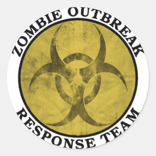 Pegatina Redonda Equipo de respuesta al brote de Zombie (Biohazard)