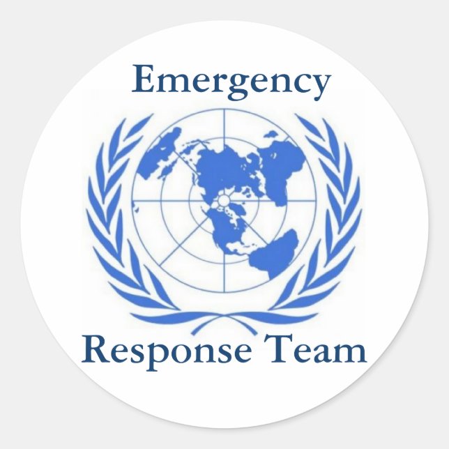 Pegatina Redonda Equipo de respuesta de emergencia (Anverso)
