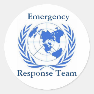 Pegatina Redonda Equipo de respuesta de emergencia