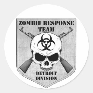 Pegatina Redonda Equipo de respuesta de zombis: División de Detroit
