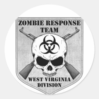 Pegatina Redonda Equipo de respuesta de zombis: División de Virgini