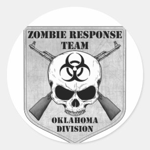 Pegatina Redonda Equipo de respuesta zombi: División de Oklahoma