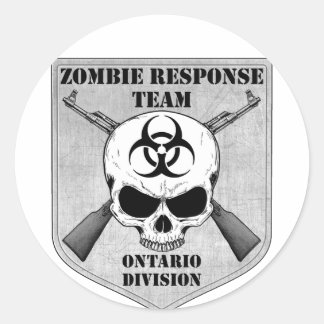 Pegatina Redonda Equipo de respuesta zombi: División de Ontario