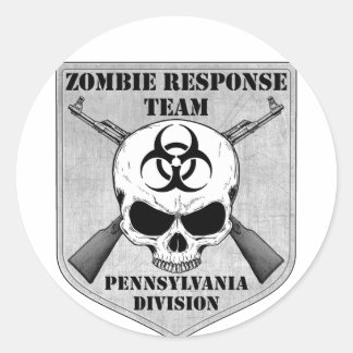 Pegatina Redonda Equipo de respuesta zombi: División de Pennsylvani