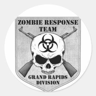 Pegatina Redonda Equipo de respuesta zombi: División Grand Rapids