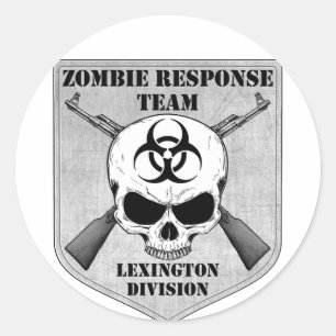 Pegatina Redonda Equipo de respuesta zombi: División Lexington