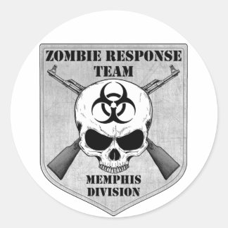 Pegatina Redonda Equipo de respuesta zombi: División Memphis