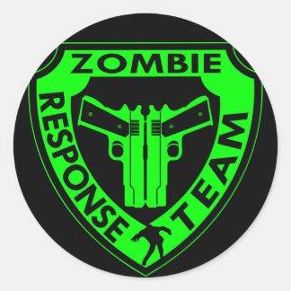 Pegatina Redonda Equipo de respuesta zombie
