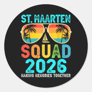 Pegatina Redonda Equipo de San Martín 2026 Vacaciones Amigos Famili