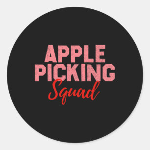 Pegatina Redonda Equipo de selección de Apple Picking Se