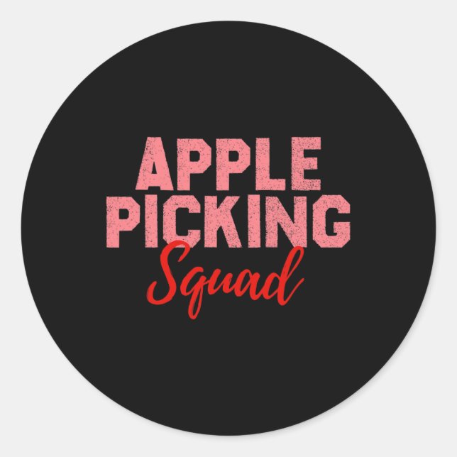Pegatina Redonda Equipo de selección de Apple Picking Se (Anverso)