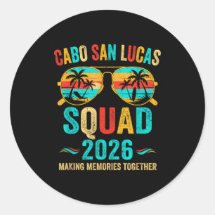 Pegatina Redonda Equipo de Vacaciones en Cabo San Lucas