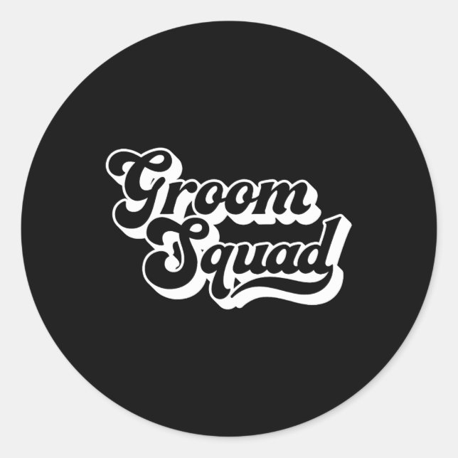 Pegatina Redonda Equipo del Novio Fiesta de Soltero Hombres Grupo a (Anverso)