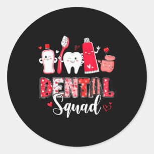 Pegatina Redonda Equipo Dental Dentista Instantáneo Feliz Día de Sa