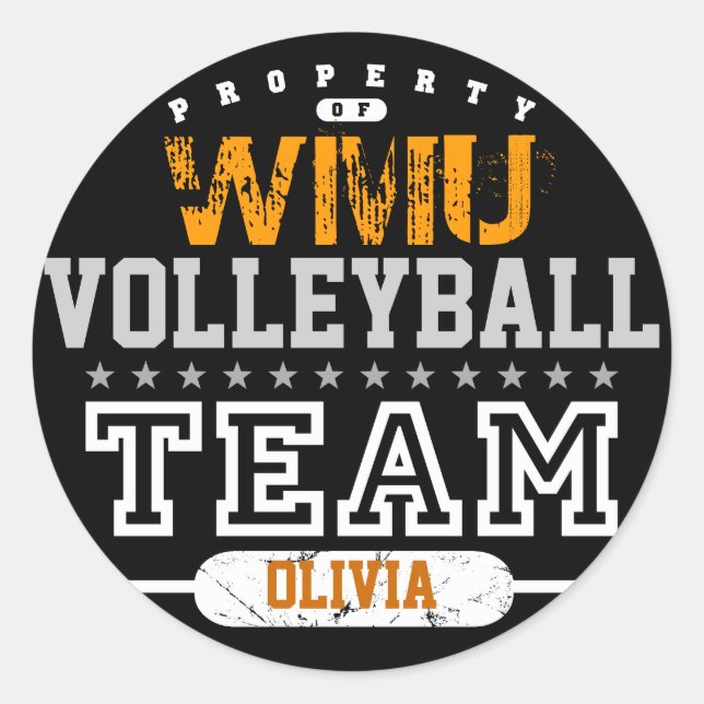 Pegatina Redonda Equipo deportivo de escuela (Anverso)