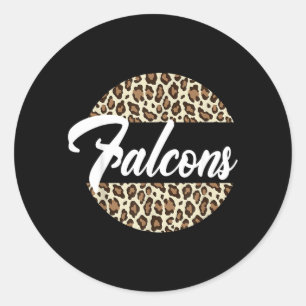 Pegatina Redonda Equipo Deportivo Femenino Mascota Falcons Escuela 