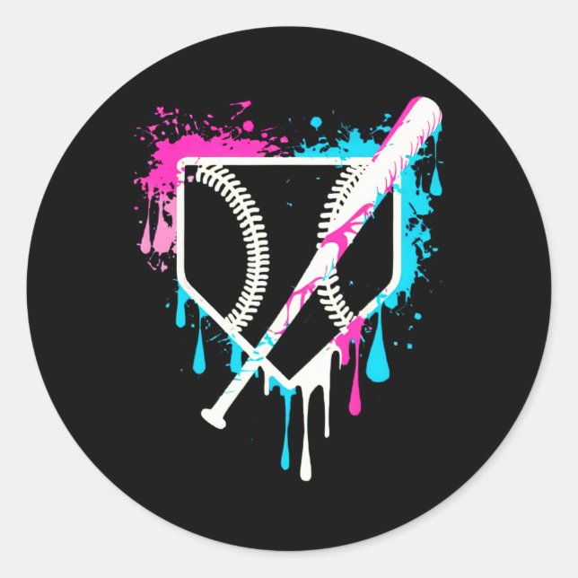 Pegatina Redonda Equipo Deportivo Guay Béisbol Gana De Placa Con Sp (Anverso)