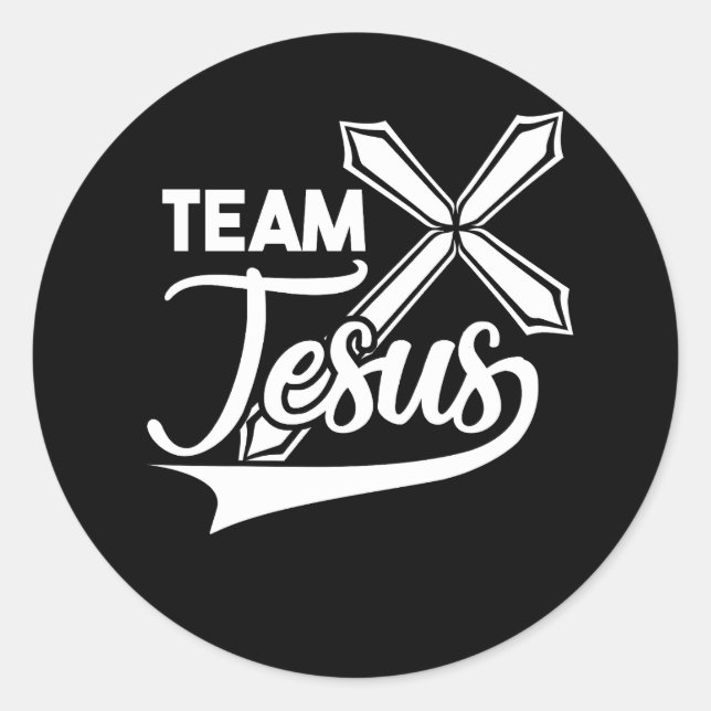 Pegatina Redonda Equipo Deportivo Jesucristo Fe Cruza Cristo (Anverso)