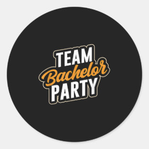 Pegatina Redonda Equipo Despedida de Soltero Novia Novio _4 