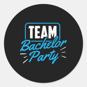 Pegatina Redonda Equipo Despedida de Soltero Novia Novio 5 