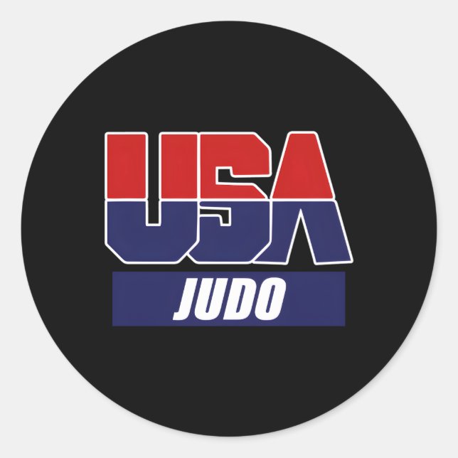 Pegatina Redonda Equipo Estadounidense Judo Mial 2021 (Anverso)