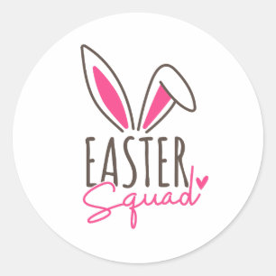 Pegatina Redonda Equipo Familiar de Pascua Combinado