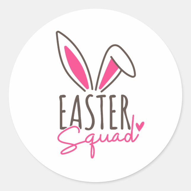 Pegatina Redonda Equipo Familiar de Pascua Combinado (Anverso)