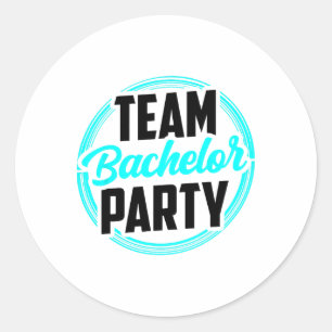 Pegatina Redonda Equipo fiesta de soltero novia novio 2 
