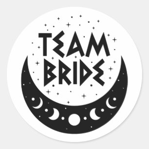 Pegatina Redonda Equipo gótico Bride Coven Boda Bachelorette