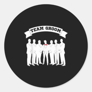 Pegatina Redonda Equipo Groom Funny Groomsmen Equipo de licenciatur