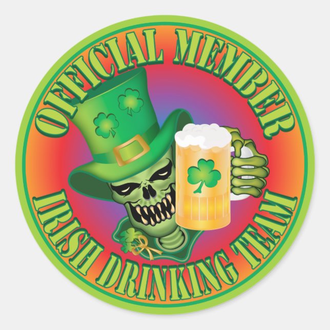 Pegatina Redonda Equipo irlandés de bebidas Skull.ai (Anverso)
