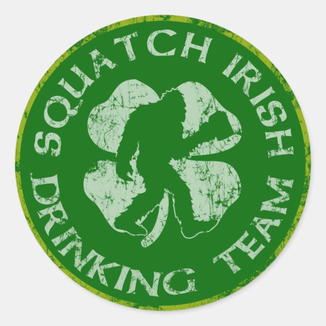 Pegatina Redonda Equipo irlandés de bebidas Squatch (Anverso)