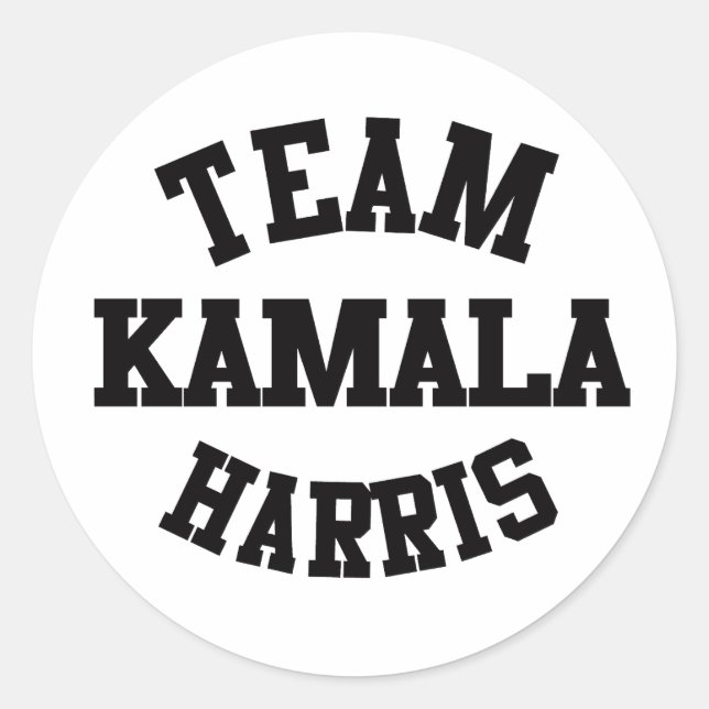 Pegatina Redonda Equipo Kamala Harris (Anverso)