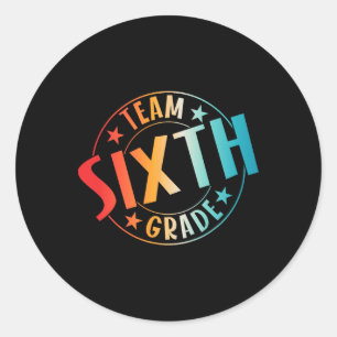 Pegatina Redonda Equipo Maestro de Sexto Grado Estudiante Ck a la E