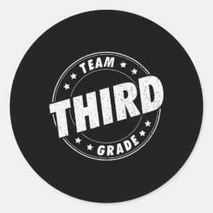 Pegatina Redonda Equipo Maestro de Tercer Grado Estudiante De vuelt