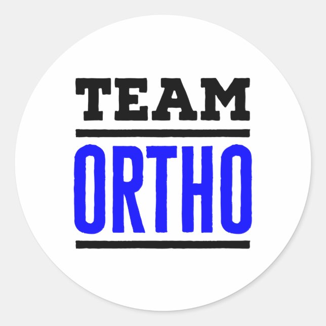 Pegatina Redonda Equipo Médica de Enfermeras Ortopédicas Ortopédica (Anverso)