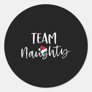 Pegatina Redonda Equipo Naughty Funny Navidades Familia Coincidiend