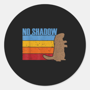 Pegatina Redonda Equipo No Shadow Groundhog - Vintage Retro Groundh