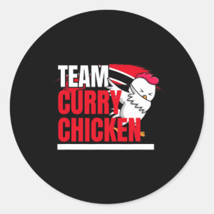 Pegatina Redonda Equipo Pollo al Curry - Trinidad y Guyana Patrióti