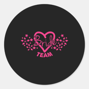 Pegatina Redonda Equipo Premium Bride Groom Novia Wedde Party Tee