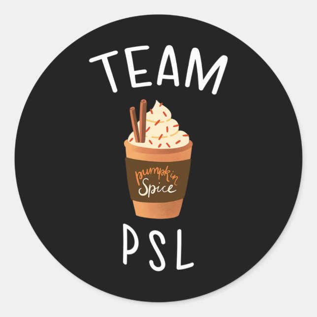 Pegatina Redonda Equipo PSL Calabaza Spice Latte Lover Fun Fall Pmp (Anverso)
