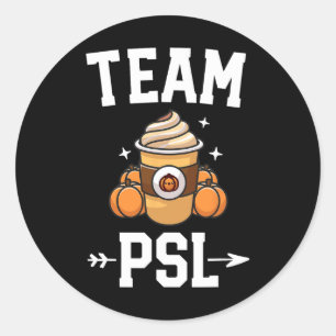Pegatina Redonda Equipo PSL Cute Calabaza Spice Latte Lover Fall Au