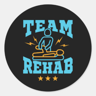 Pegatina Redonda Equipo Rehabilitación Terapia Física