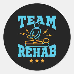 Pegatina Redonda Equipo Rehabilitación Terapia Física